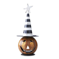 Design Shop 18 Inch Black & White Hat LED Jack O Lantern w/Timer