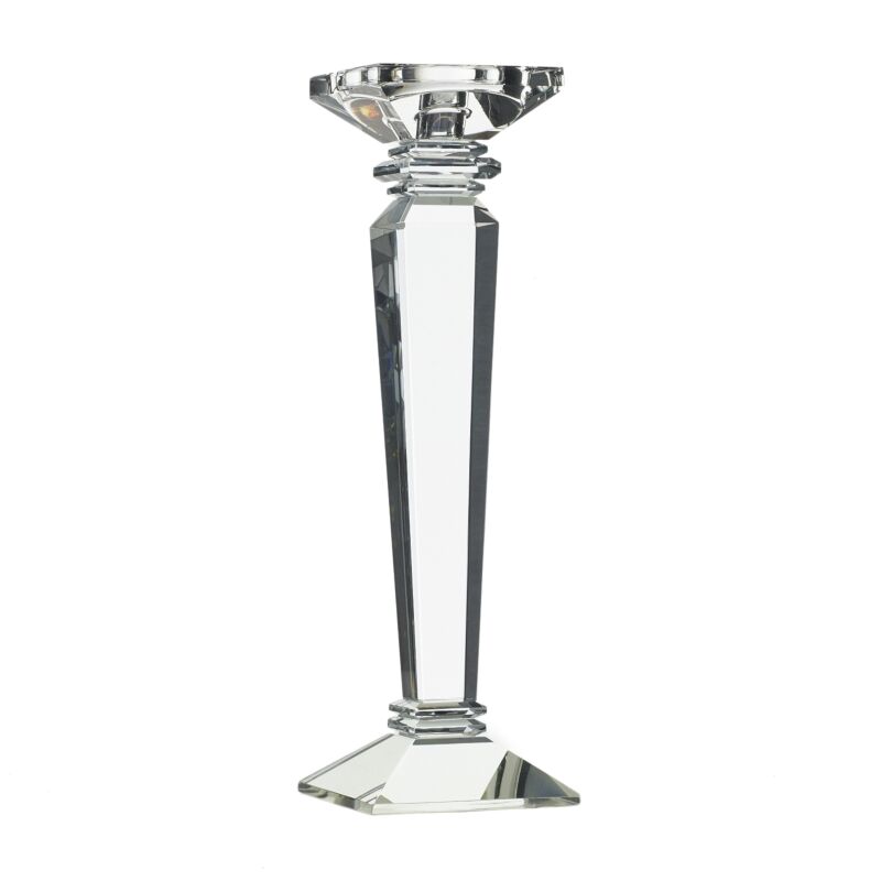 Design Shop Clear Regis Collection Candlestick, 4" X 12.5".