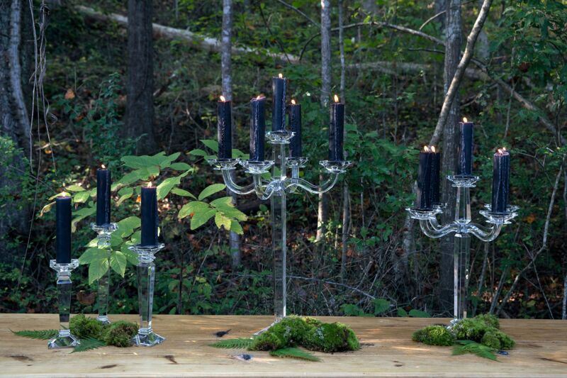 Design Shop Clear Regis Collection Candlestick, 4" X 14.75".