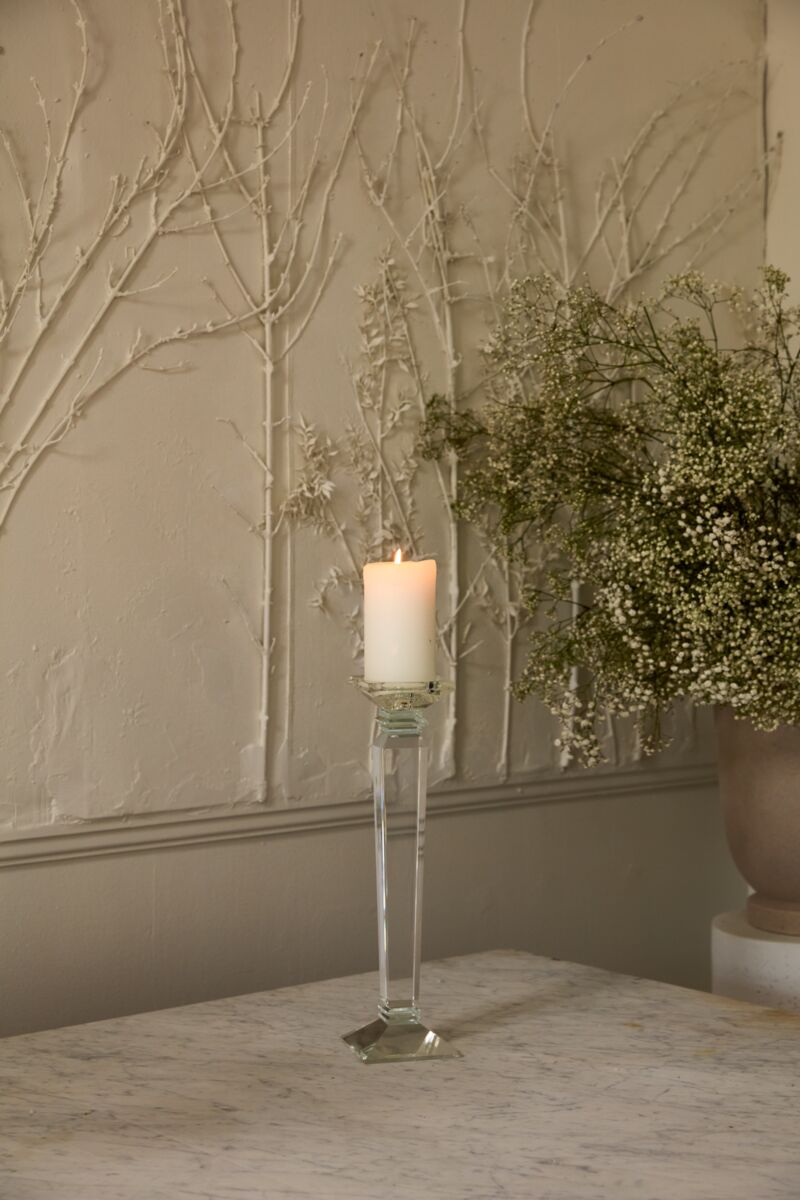 Design Shop Clear Regis Collection Candlestick, 4" X 14.75".