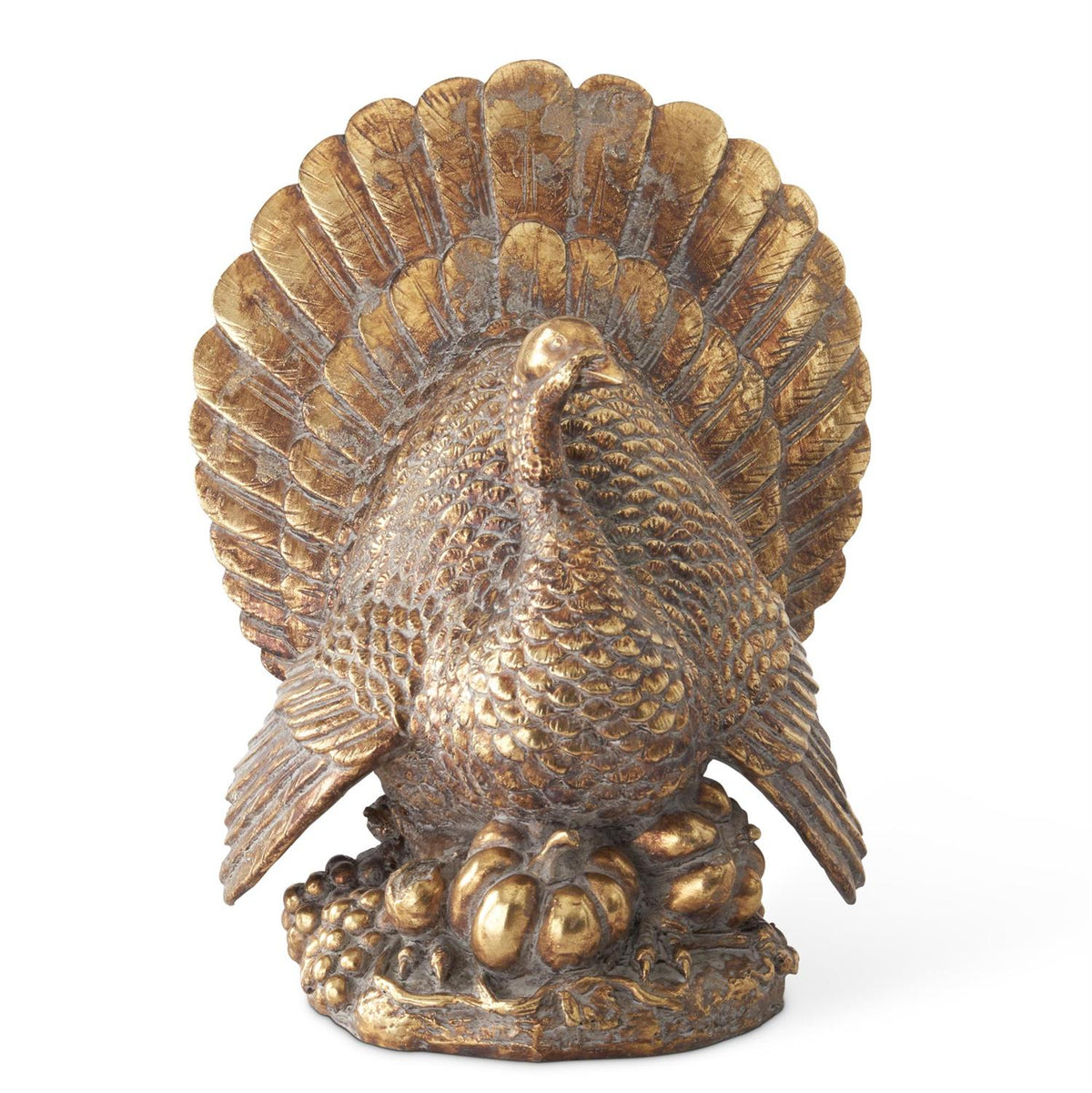 Design Shop 11.5" Resin Antique Gold Turkey