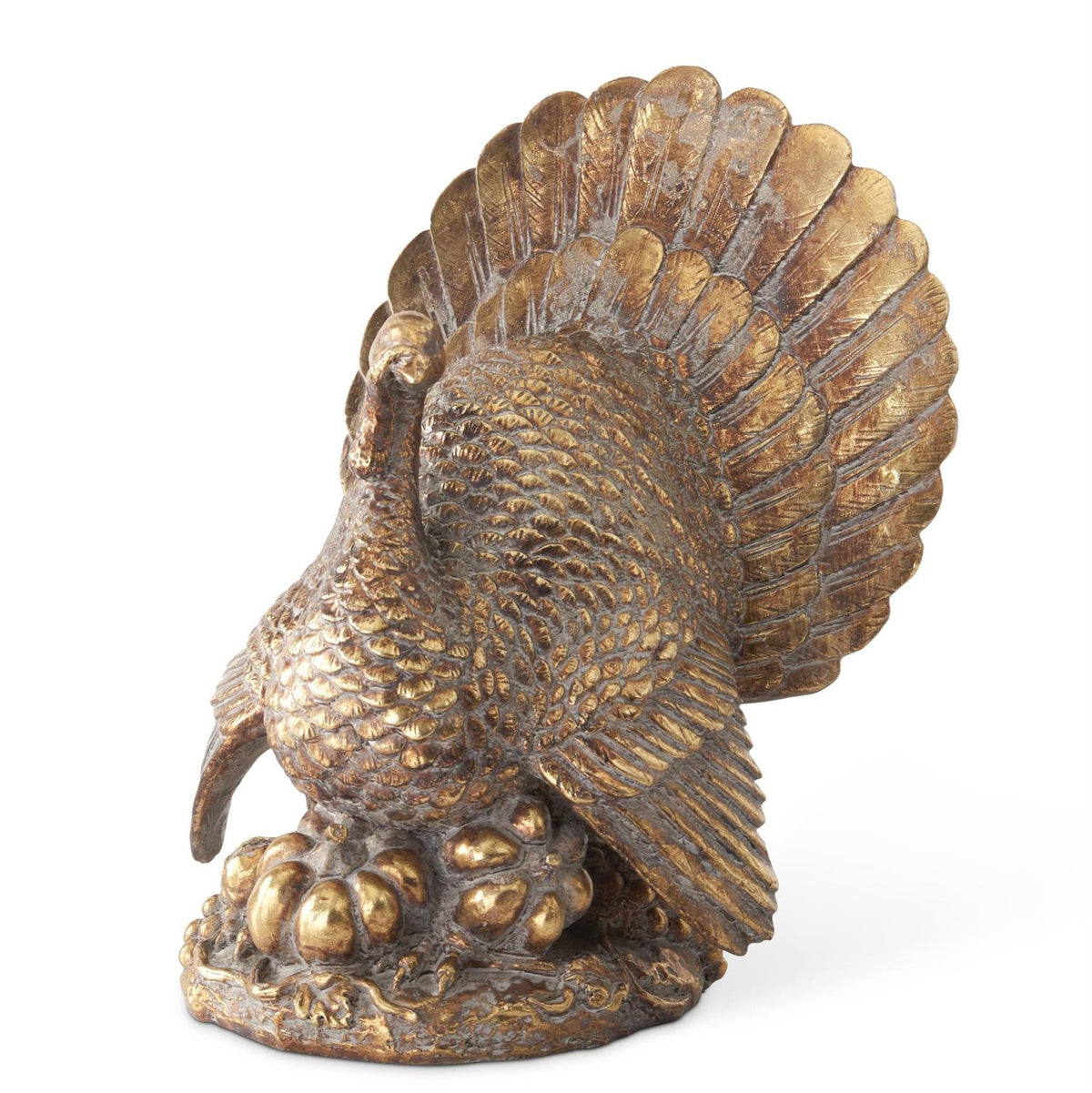 Design Shop 11.5" Resin Antique Gold Turkey