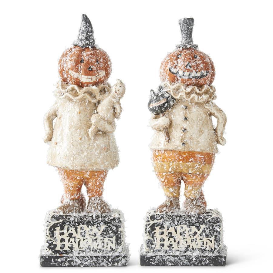 Design Shop Assorted 11.25 Inch Glittered Halloween Figures On Happy Halloween Set of 2
