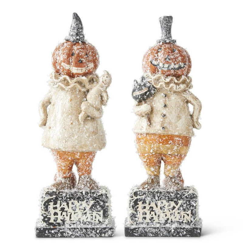 Design Shop Assorted 11.25 Inch Glittered Halloween Figures On Happy Halloween Set of 2
