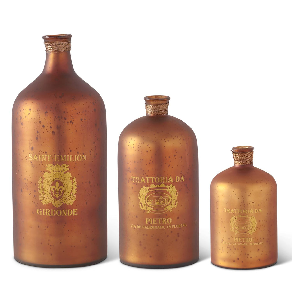 Design Shop Set of 3 Matte Burnt Orange Bottles