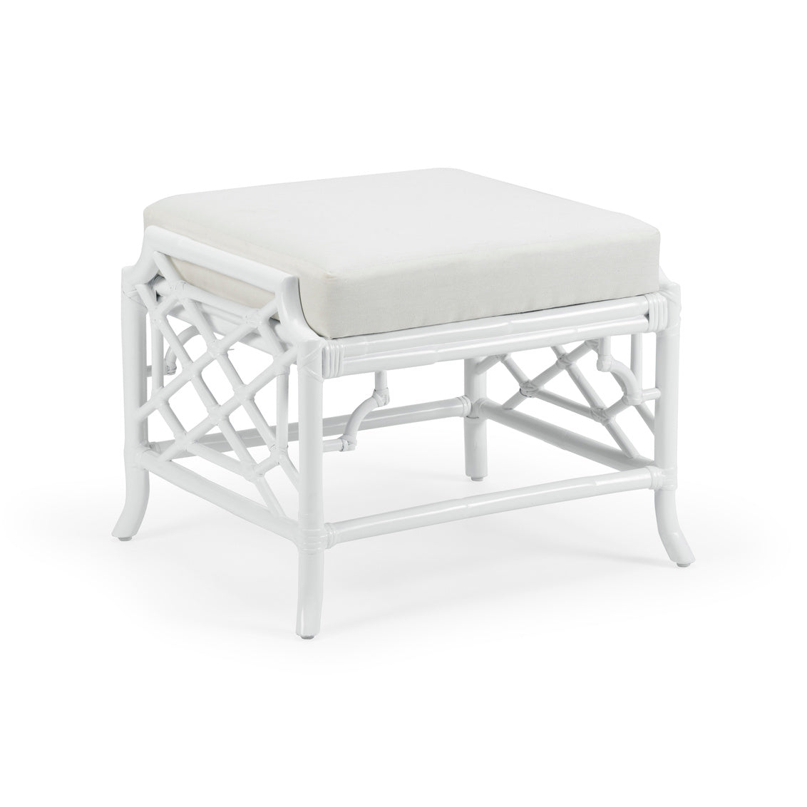 Wildwood Wild Palm Ottoman - White