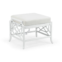 Wildwood Wild Palm Ottoman - White