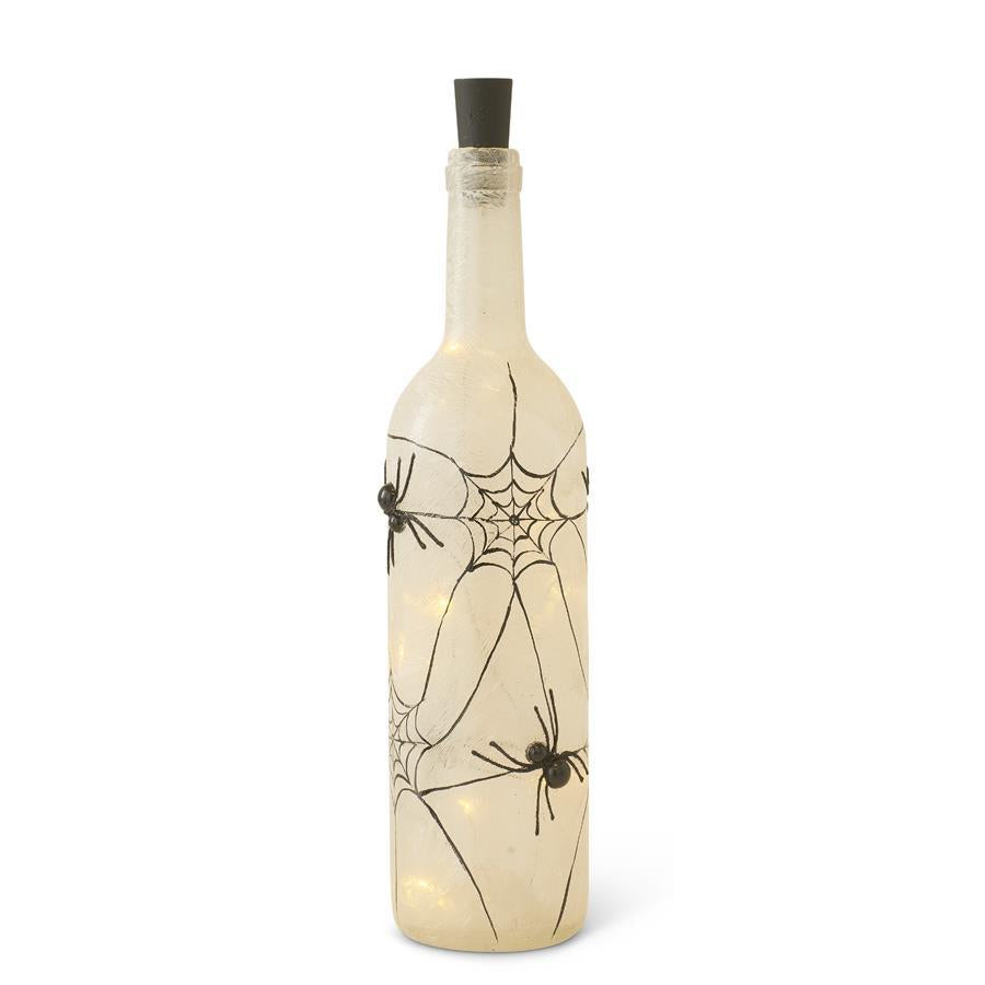 Shell Design Shop 12.75 Inch Frosted Glass Led Spider Web Bottle