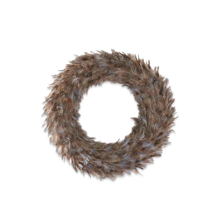 Set of 3 Brown Tan & Blue Wispy Feather Wreaths