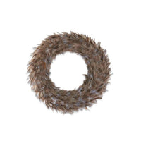 Set of 3 Brown Tan & Blue Wispy Feather Wreaths