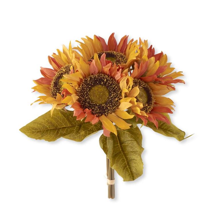 Design Shop 10.25 Inch Orange 3 Tone Sunflower Bundle (5 Stem)