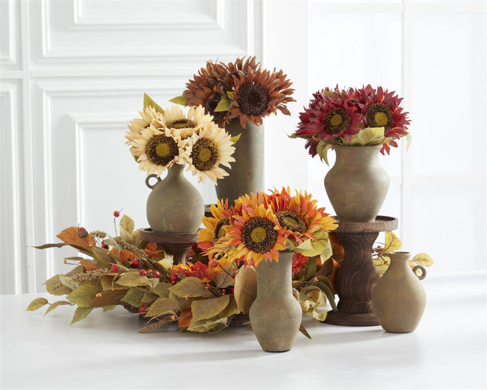 Design Shop 10.25 Inch Orange 3 Tone Sunflower Bundle (5 Stem)