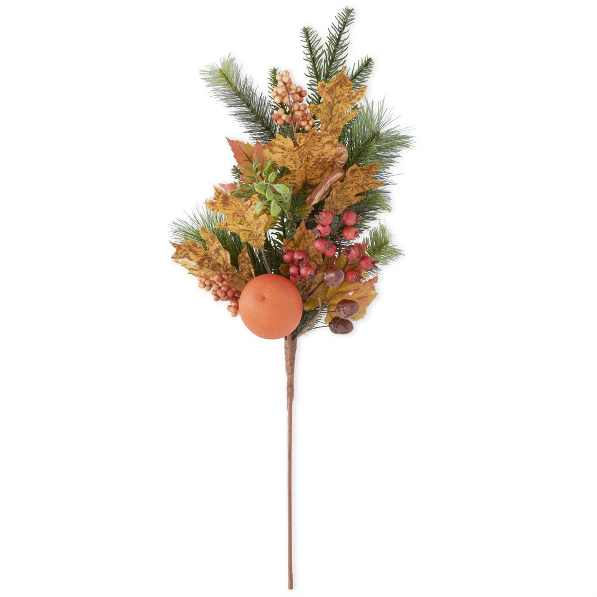 Design Shop 28 Inch Pine Oak & Maple Leaves Spray w/Orange Acorns & Rosehips