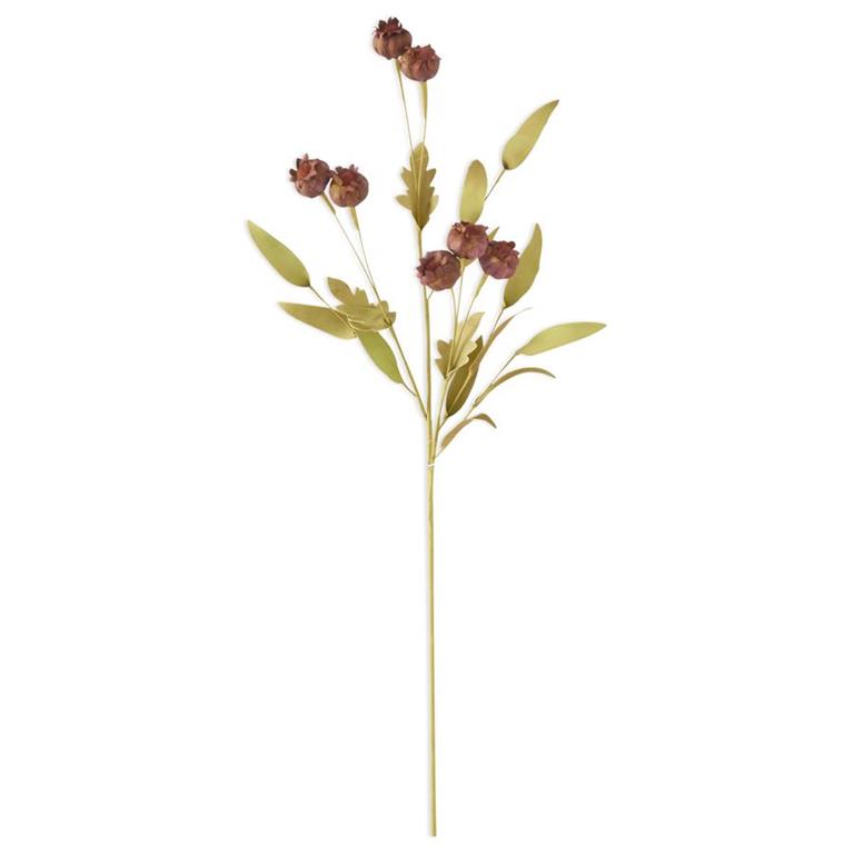 Design Shop 30 Inch Brown Burgundy Pod Spray w/Eva Leaves