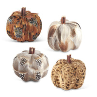 Design Shop Assorted 3.25 Inch Feather Pumpkins (4 Styles)