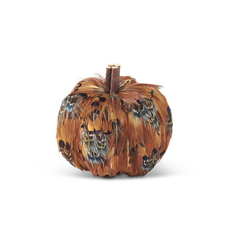 Design Shop Assorted 3.25 Inch Feather Pumpkins (4 Styles)