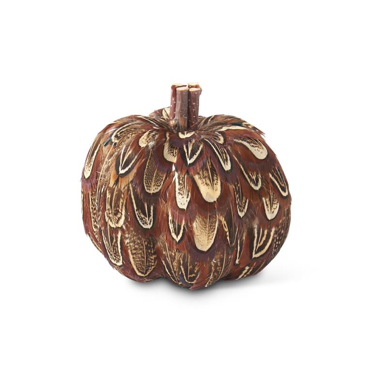 Design Shop Assorted 3.25 Inch Feather Pumpkins (4 Styles)