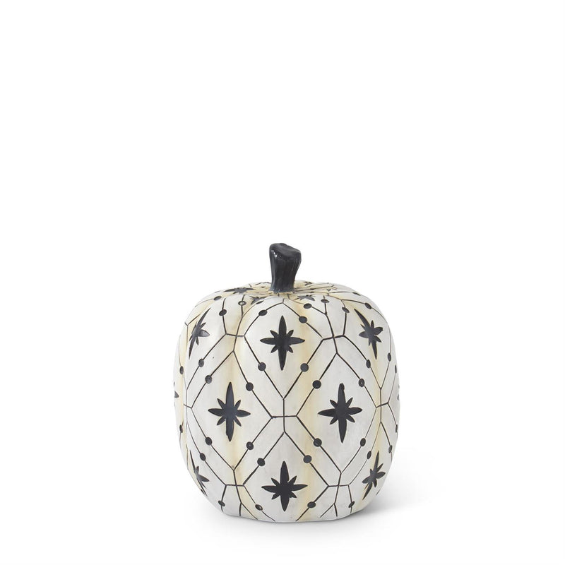 Design Shop Set of 3 White & Black Star Patterned Pumpkins