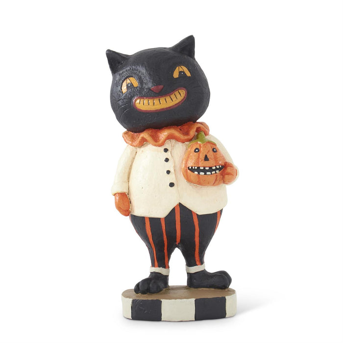 Design Shop 11 Inch Black Cat Holding Jack O Lantern