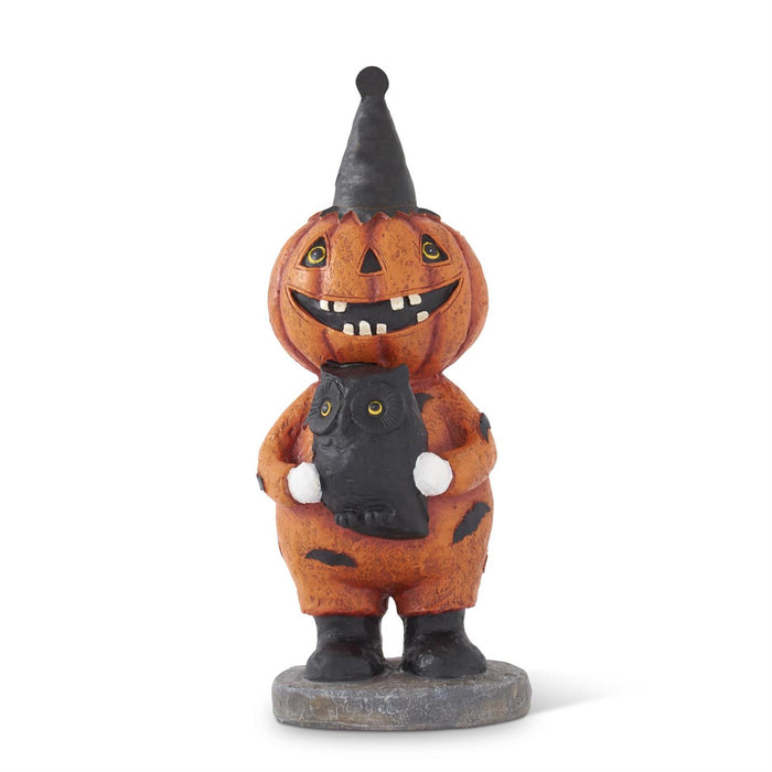 Design Shop 11.25 Inch Jack O Lantern Holding Owl Pumpkin