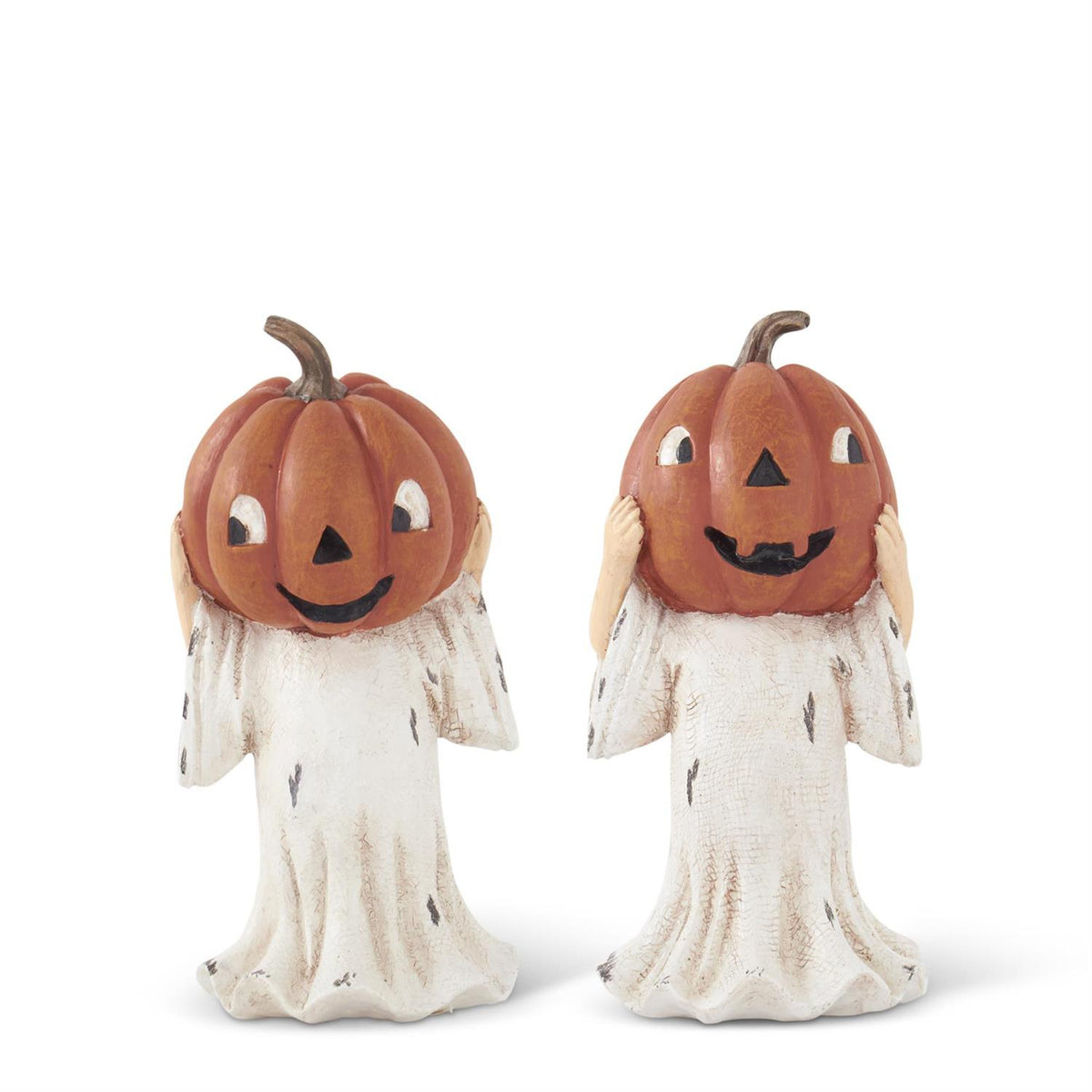 Design Shop Assorted Pumpkin Head Ghost. Set of 2.