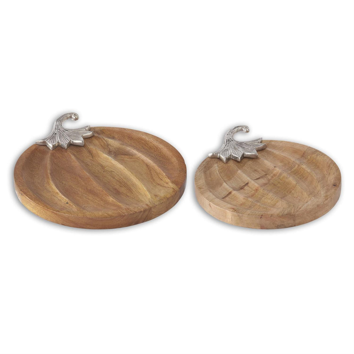 Design Shop Set of 2 Wood Pumpkin Trays