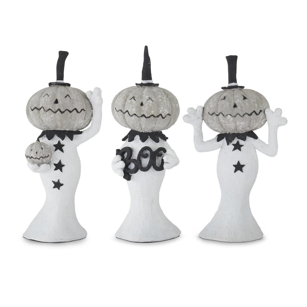 Design Shop Assorted 8.25 Inch Jack O Lantern Men. Set of 3.