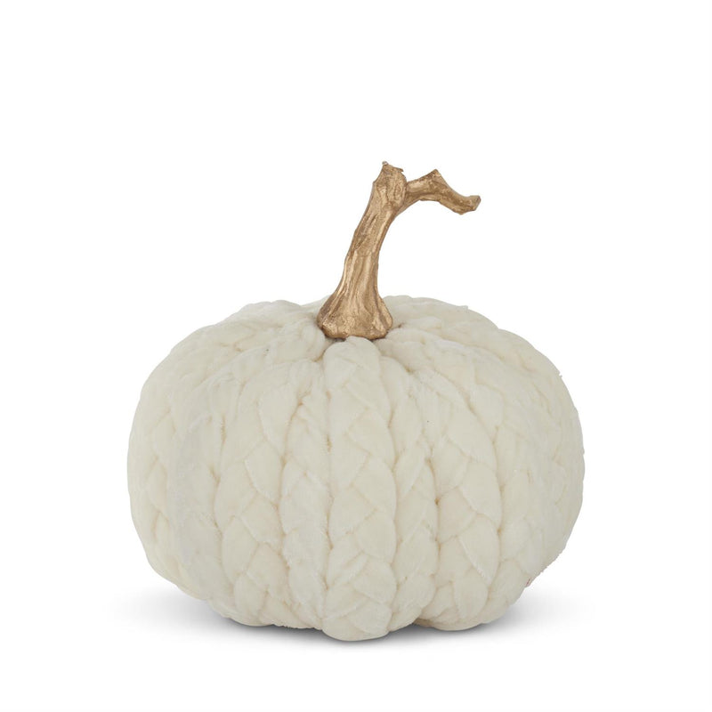 Design Shop 8 Inch White Braided Pumpkin