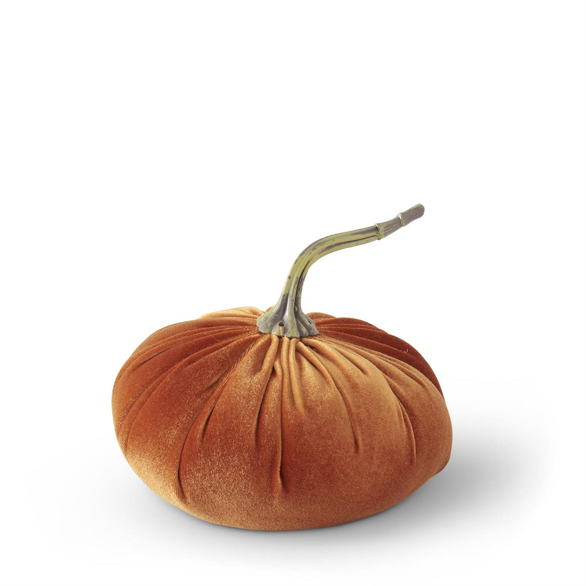 Design Shop 6.75 Inch Orange Velvet Stuffed Pumpkin