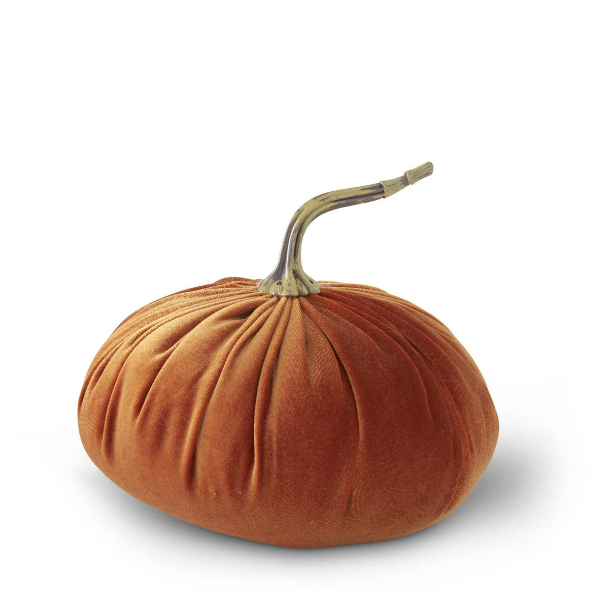 Design Shop 7.25 Inch Orange Velvet Stuffed Pumpkin