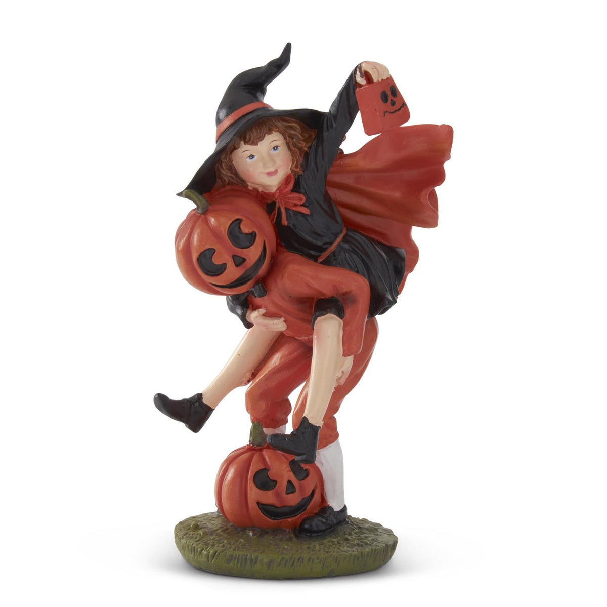Design Shop 7.5 Inch Halloween Girl & Pumpkin Man