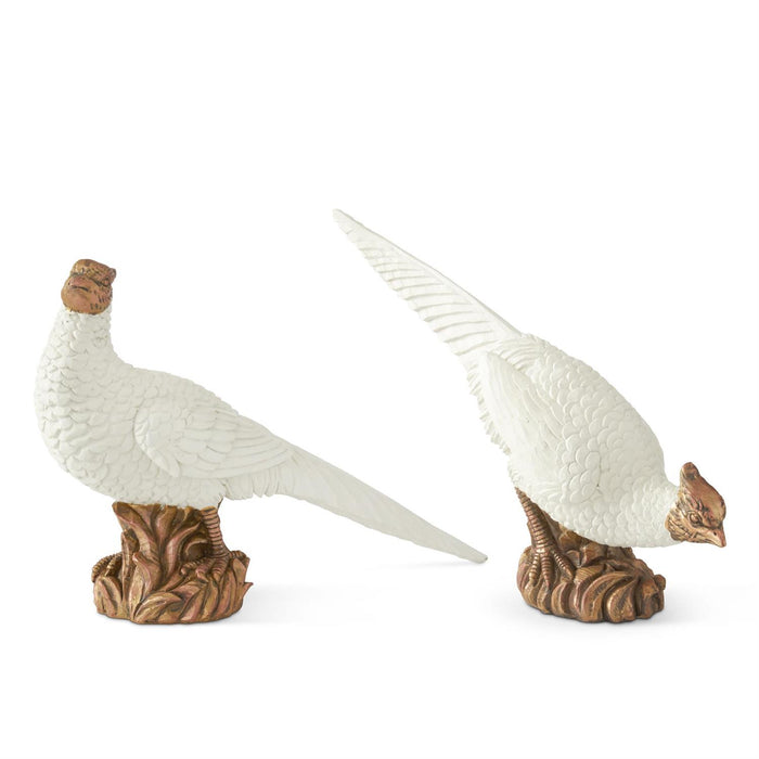 Design Shop Set of 2 Cream & Copper Head Down Pheasants