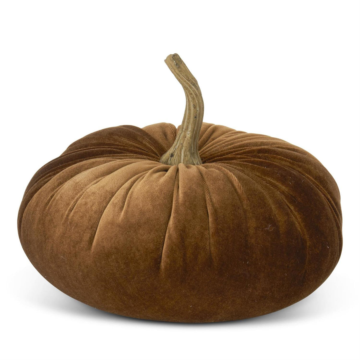 Design Shop 7.25 Inch Brown Velvet Stuffed Pumpkin