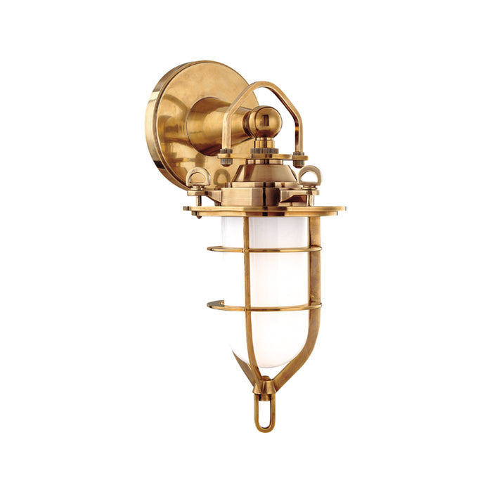Hudson Valley One Light Bath Bracket from the New Canaan collection in Aged Brass finish