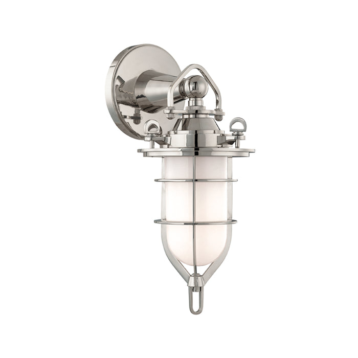 Hudson Valley One Light Bath Bracket from the New Canaan collection in Polished Nickel finish