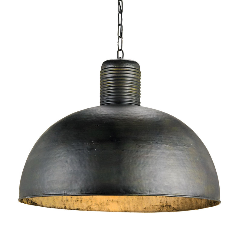 Currey and Company - 9781 - One Light Pendant - Dark Blackened Steel