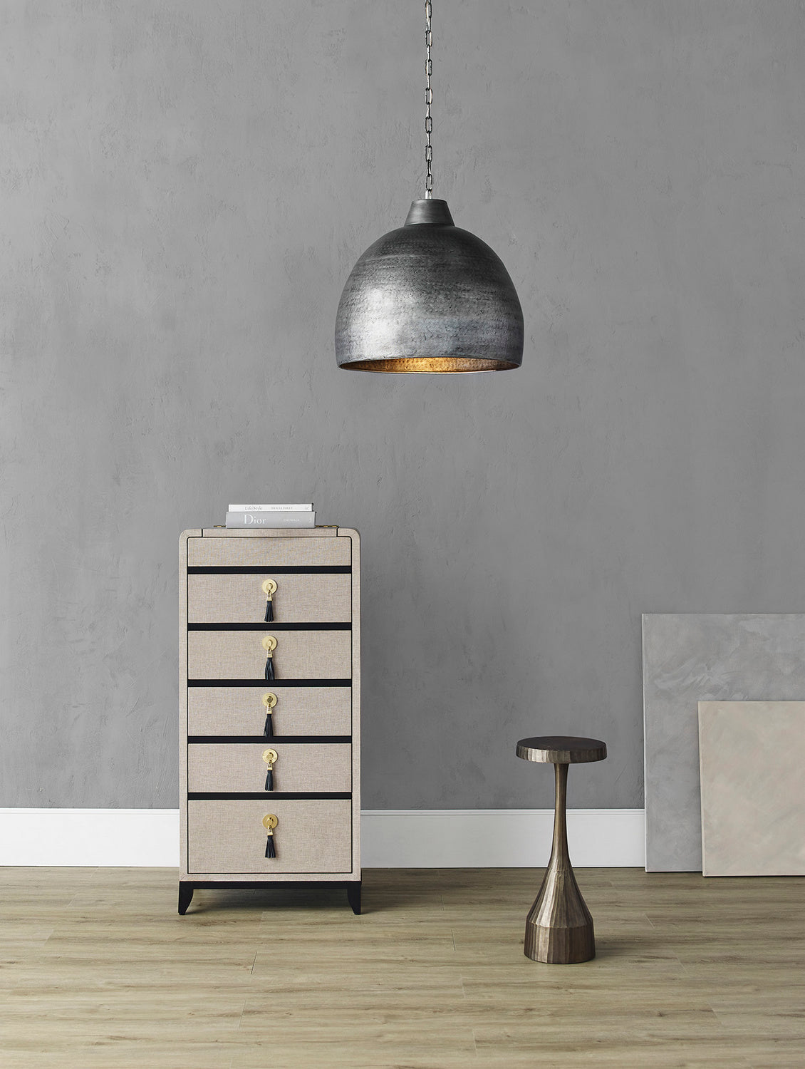 Currey and Company - 9782 - One Light Pendant - Earthshine Collection - Blackened Steel