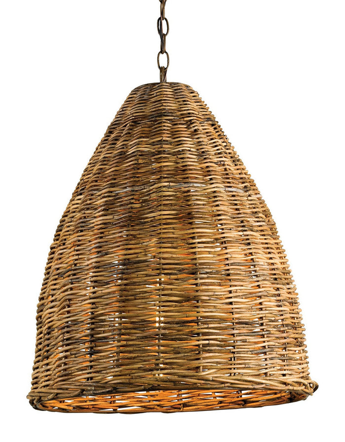 Currey and Company One Light Pendant from the Basket collection in Natural finish