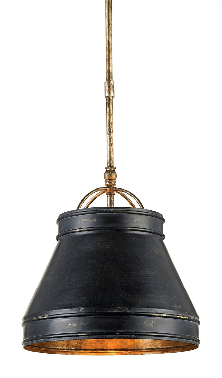 Currey and Company - 9868 - One Light Pendant - Lumley Collection - French Black/Pyrite Bronze