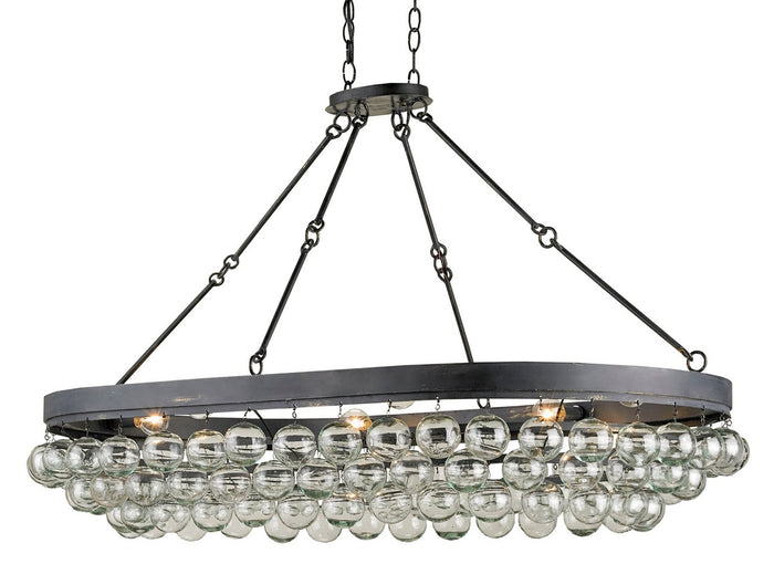Currey and Company Six Light Chandelier from the Balthazar collection in French Black finish