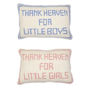 Design Shop Thank Heaven Punch Embroidery Decorative Throw Pillow - Cotton/Polyester Fill, Set of 2.