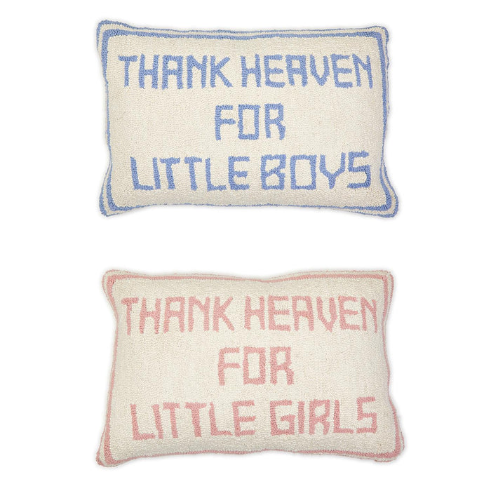 Design Shop Thank Heaven Punch Embroidery Decorative Throw Pillow - Cotton/Polyester Fill, Set of 2.