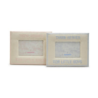 Design Shop Thank Heaven 4" x 6" Embroidered Photo Frame - Cotton/MDF/Glass, Set of 2.
