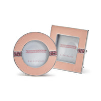 Design Shop Enamel and Jewels 2" x 2" Photo Frame, Pink and Blue - Zinc Alloy/Glass, Set of 2.