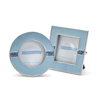 Design Shop Enamel and Jewels 2" x 2" Photo Frame, Pink and Blue - Zinc Alloy/Glass, Set of 2.