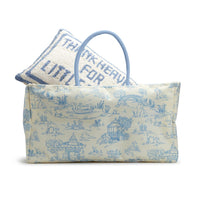 Design Shop Animal Toile Hamper / Storage Tote, Pink and Blue - Recycled Cotton Canvas/Cotton, Set of 2.