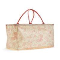 Design Shop Animal Toile Hamper / Storage Tote, Pink and Blue - Recycled Cotton Canvas/Cotton, Set of 2.