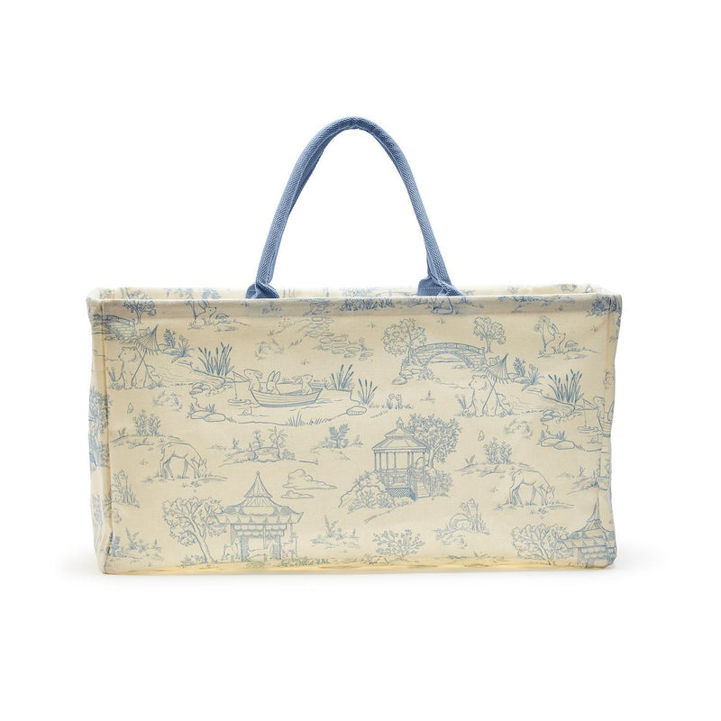 Design Shop Animal Toile Hamper / Storage Tote, Pink and Blue - Recycled Cotton Canvas/Cotton, Set of 2.