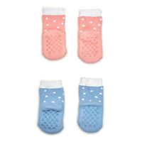 Design Shop Thank Heaven Rattle Socks with Grips on Gift Card, Girl and Boy (fits up to 24 months) - Cotton/Polyester/Spandex, Set of 2.