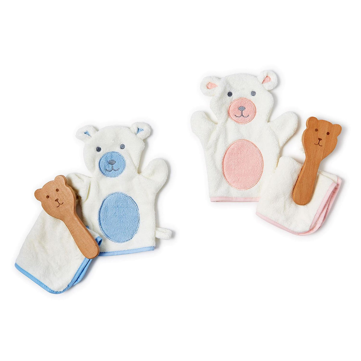 Design Shop Bath Time Bear Gift Set - Polyester/Cotton, Set of 2.